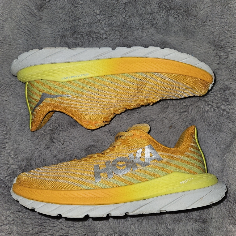 HOKA Mach 5 Men's 11 D Athletic Shoes Sneakers Radiant Yellow Orange Running Gym - Picture 6 of 11